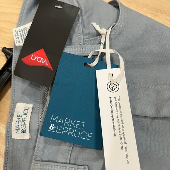 Market & Spruce Flat Front Cotton Blend Shorts Light Blue Size 12 NWT - Picture 5 of 8